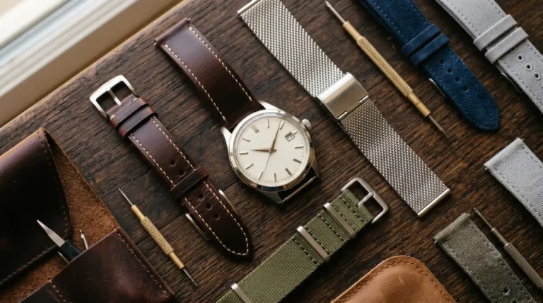 Des montres et des bracelets sur une table